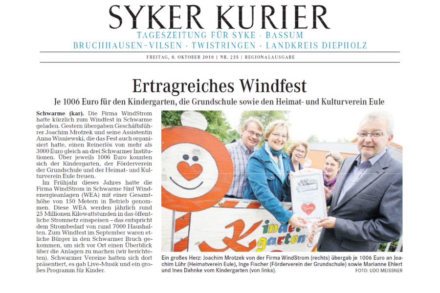 Syker Kurier - Ertragreiches Windfest