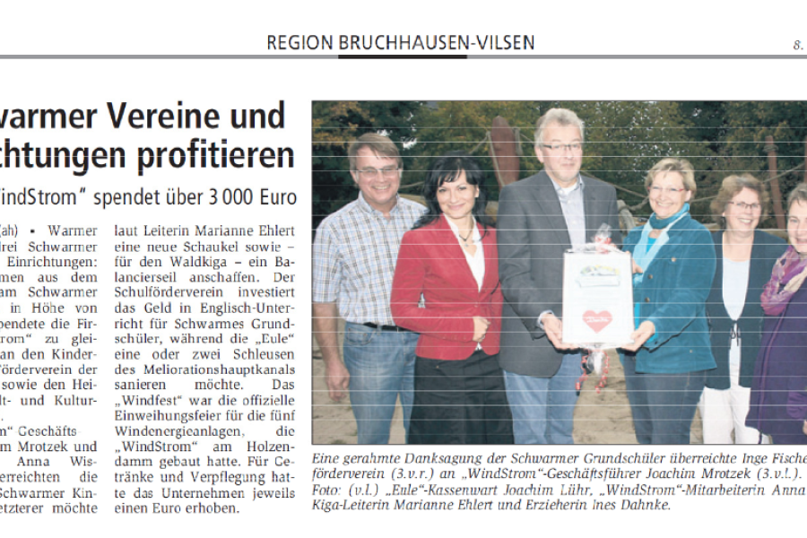 Achimer Kreisblatt - Schwarmer Vereine und Einrichtungen profitieren