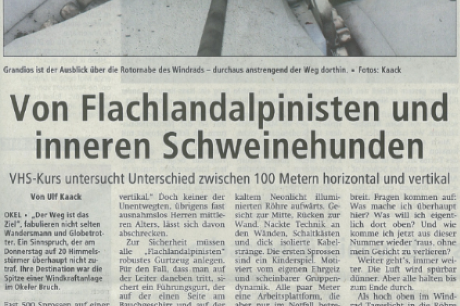 Kreiszeitung Syke - Von Flachlandalpinisten und inneren Schweinehunden
