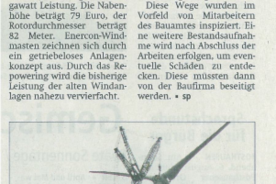 Achimer Kreisblatt - Repowering läuft auf vollen Touren