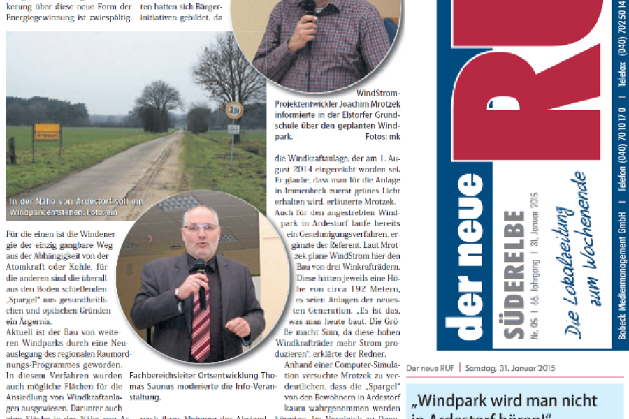 Der neue RUF - WindStrom informierte über geplanten Windpark
