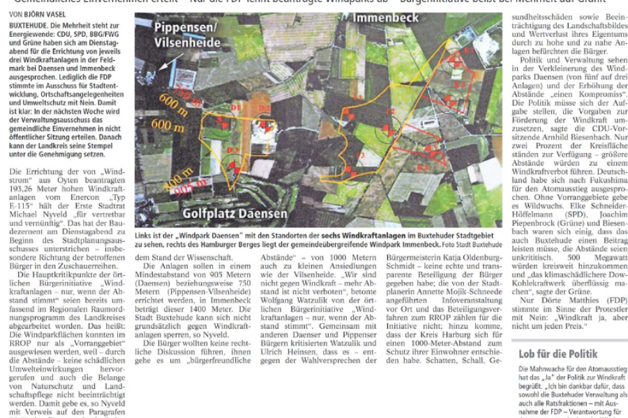 Buxtehuder Tagesblatt - Stadt Buxtehude steht zu Windkraft