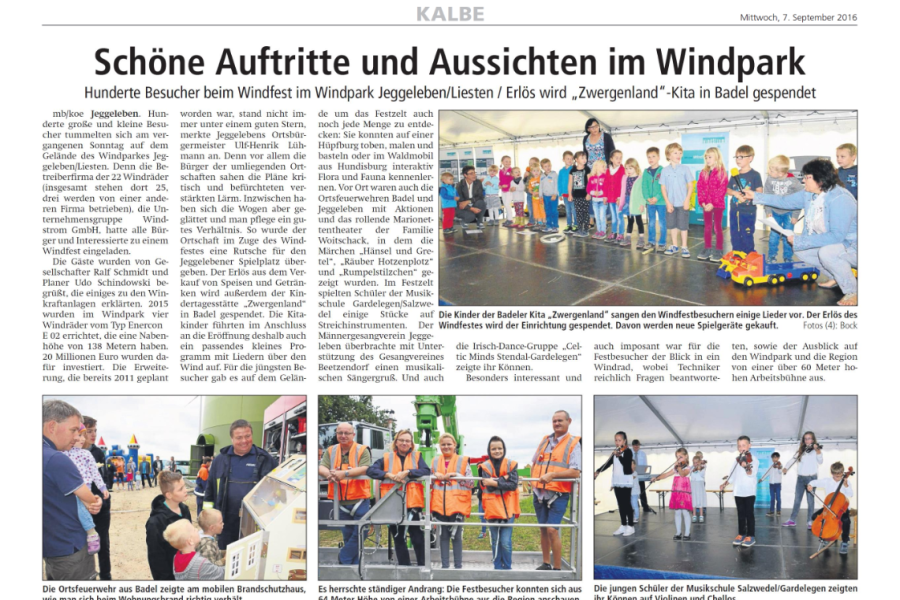 Altmark-Zeitung - Schöne Aussichten im Windpark 