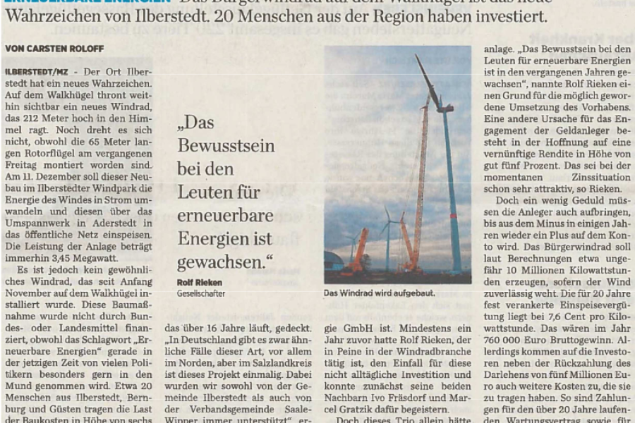 Mitteldeutsche Zeitung - Renditeträchtiger Rotor