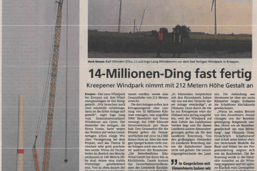 Achimer Kreisblatt - 14 Millionen Dang fast fertig
