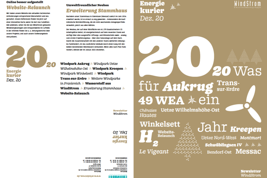 WindStrom Unternehmensgruppe - Energiekurier 2020