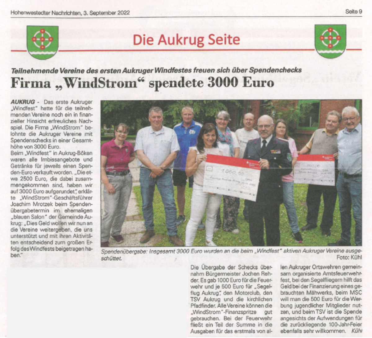 Screenshot 2024 12 12 at 14 21 22 Dok1 03 v2. September 2022 Hohenwestedter Nachrichten Firma WindStrom spendet 3000 Euro.pdf