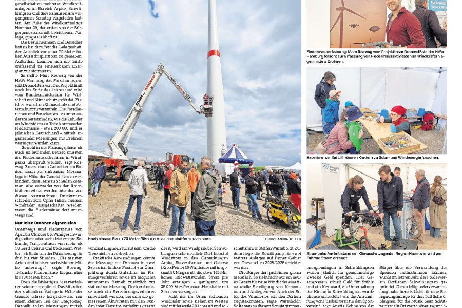 Hannover allgemeine Zeitung - Beim Windfest geht es um erneuerbare Energien - und um Fledermäuse